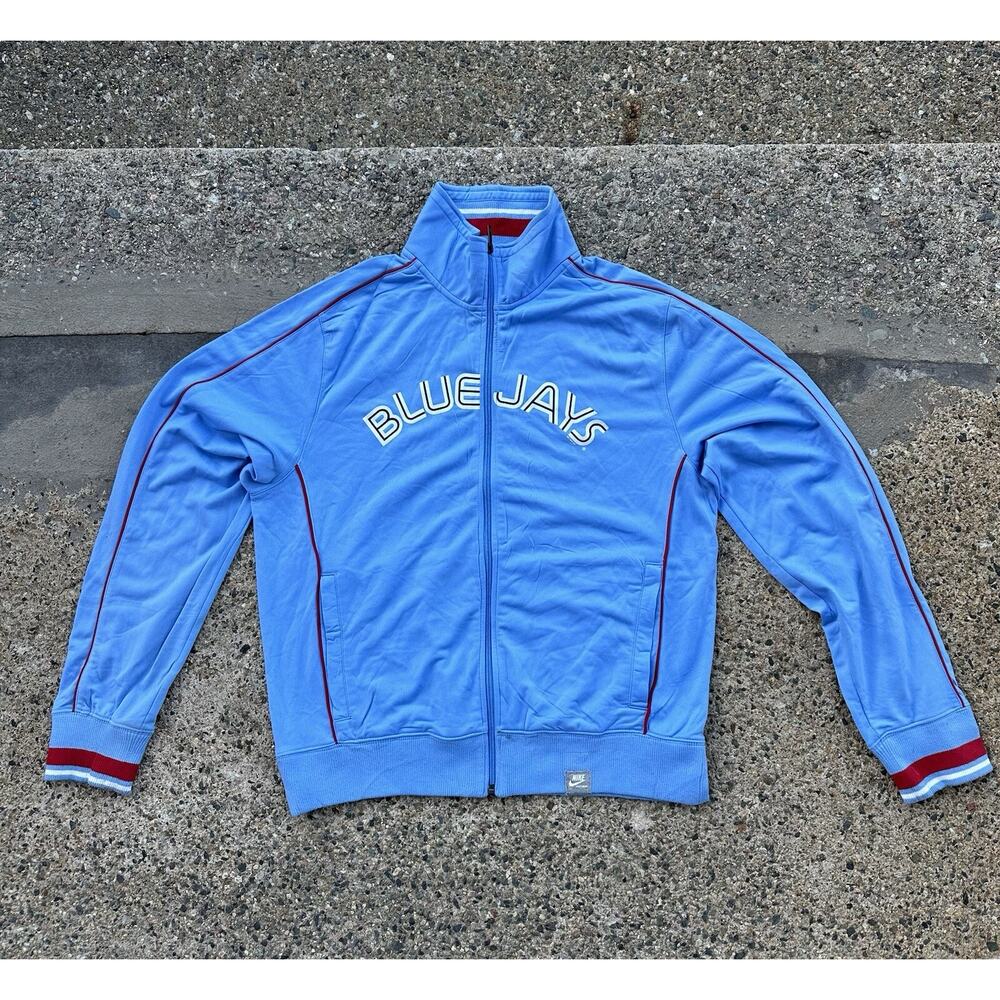 MLB Baseball Toronto Blue Jays Warm Up Full Zip Track Jacket Large Nike Blue